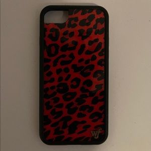 wildflower red leopard iphone case for 6/7/8